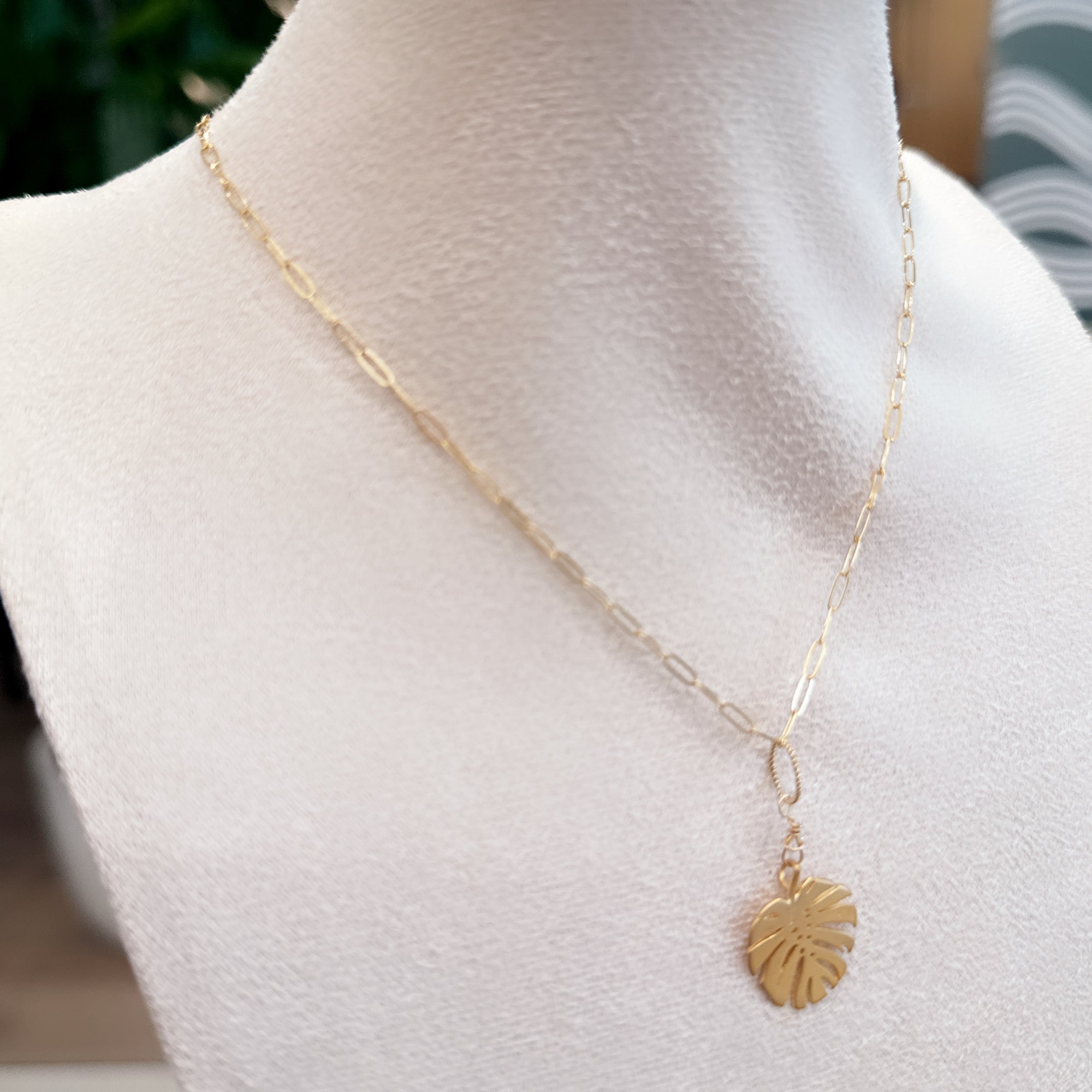 Monstera beautiful island necklace 14k gold filled necklace Hawaii