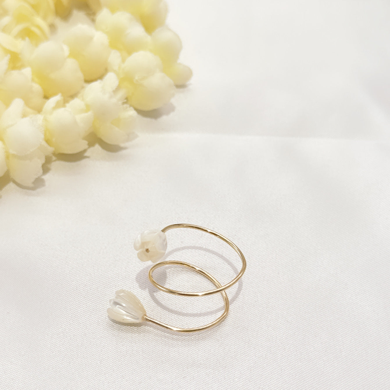 Pikake ring adjustable 14k gold filled Mother of pearl l