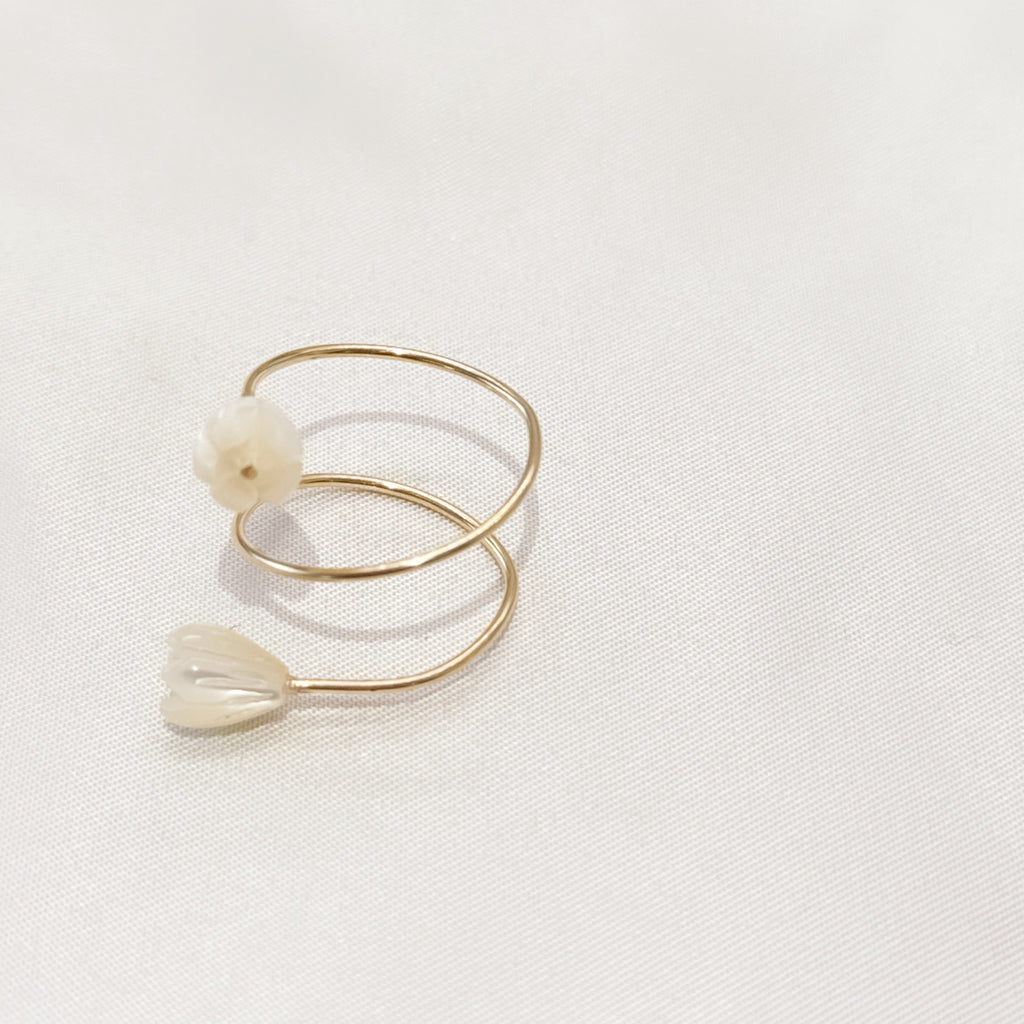 Pikake ring adjustable 14k gold filled Mother of pearl l