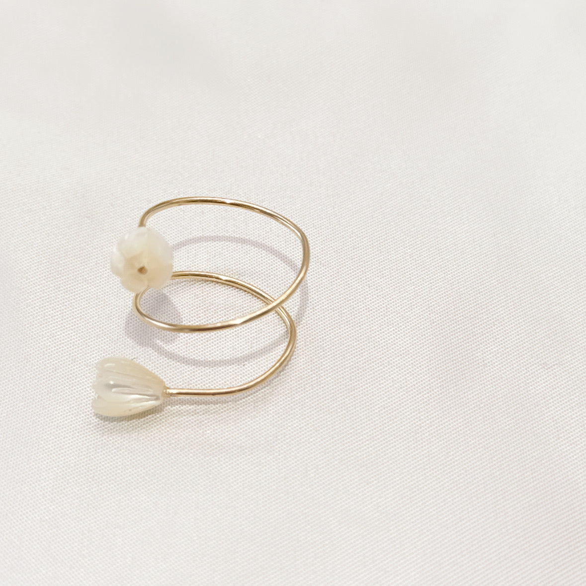 Pikake ring adjustable 14k gold filled Mother of pearl l