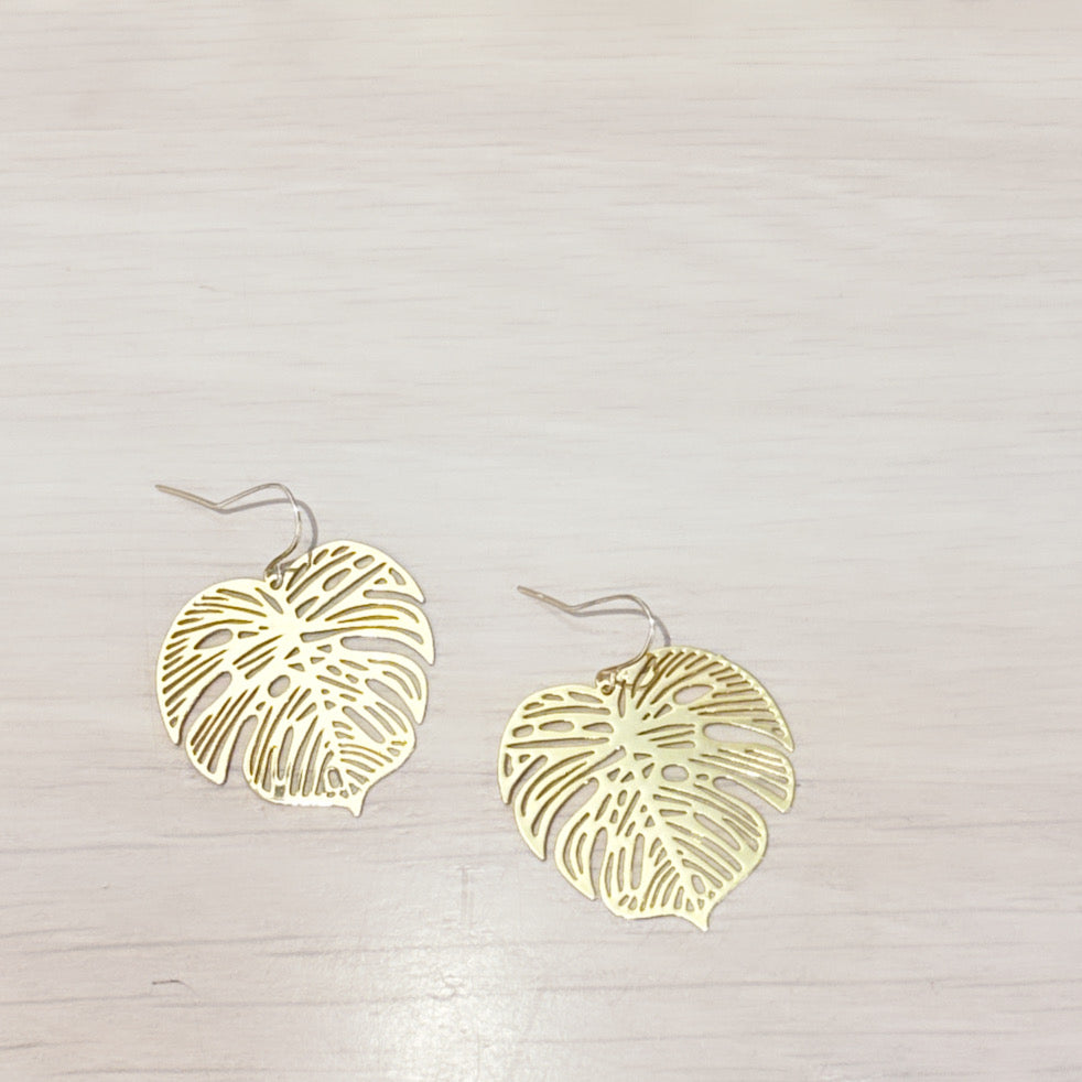 Monstera Leaf Earrings