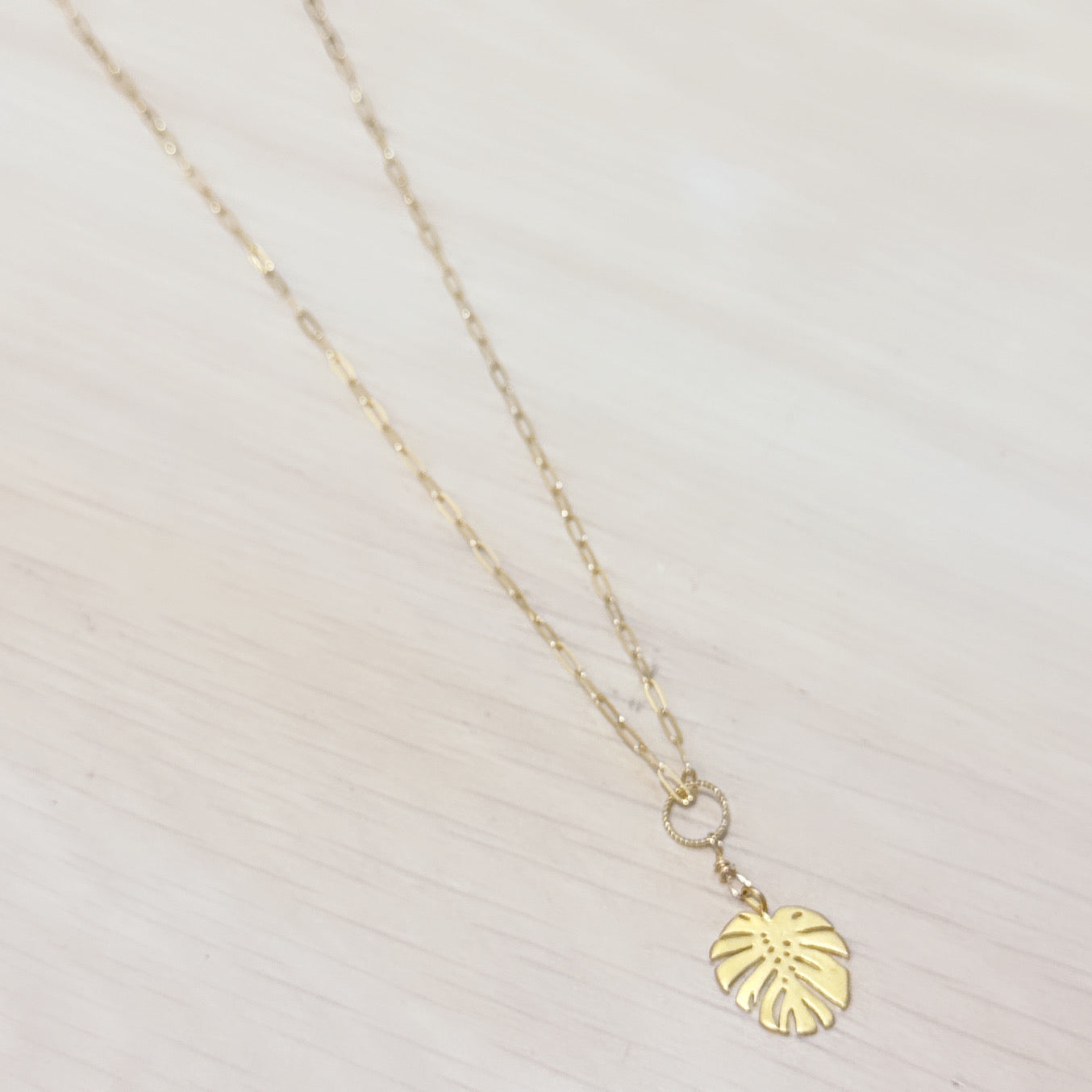 Monstera beautiful island necklace 14k gold filled necklace Hawaii