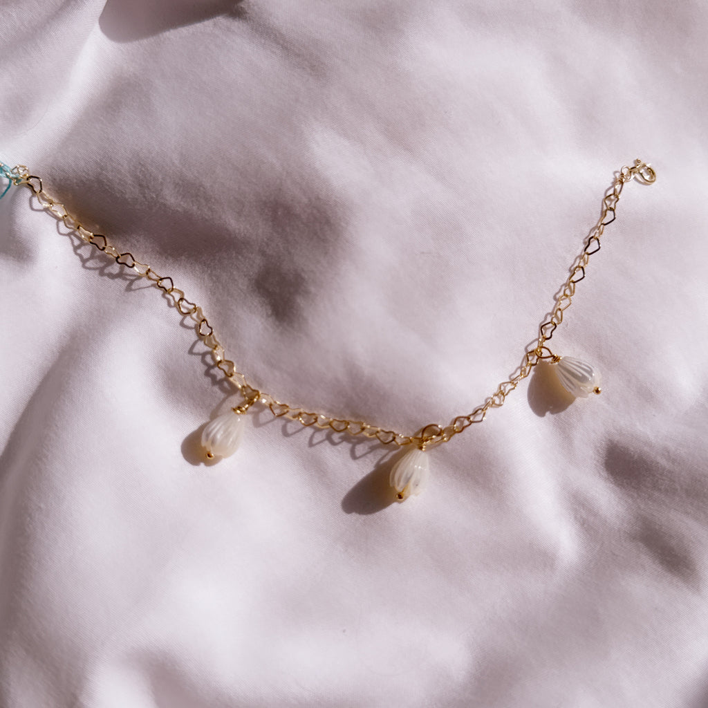 Pikake flowers bracelet Hawaiian jewelry 14k gold filled