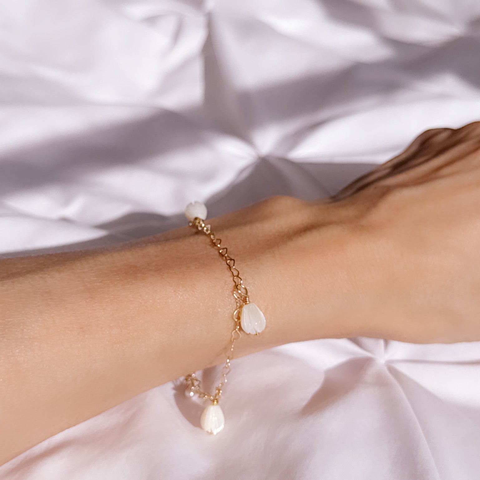Pikake flowers bracelet Hawaiian jewelry 14k gold filled
