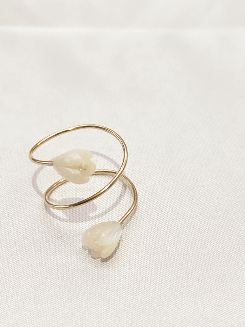 Pikake ring adjustable 14k gold filled Mother of pearl l