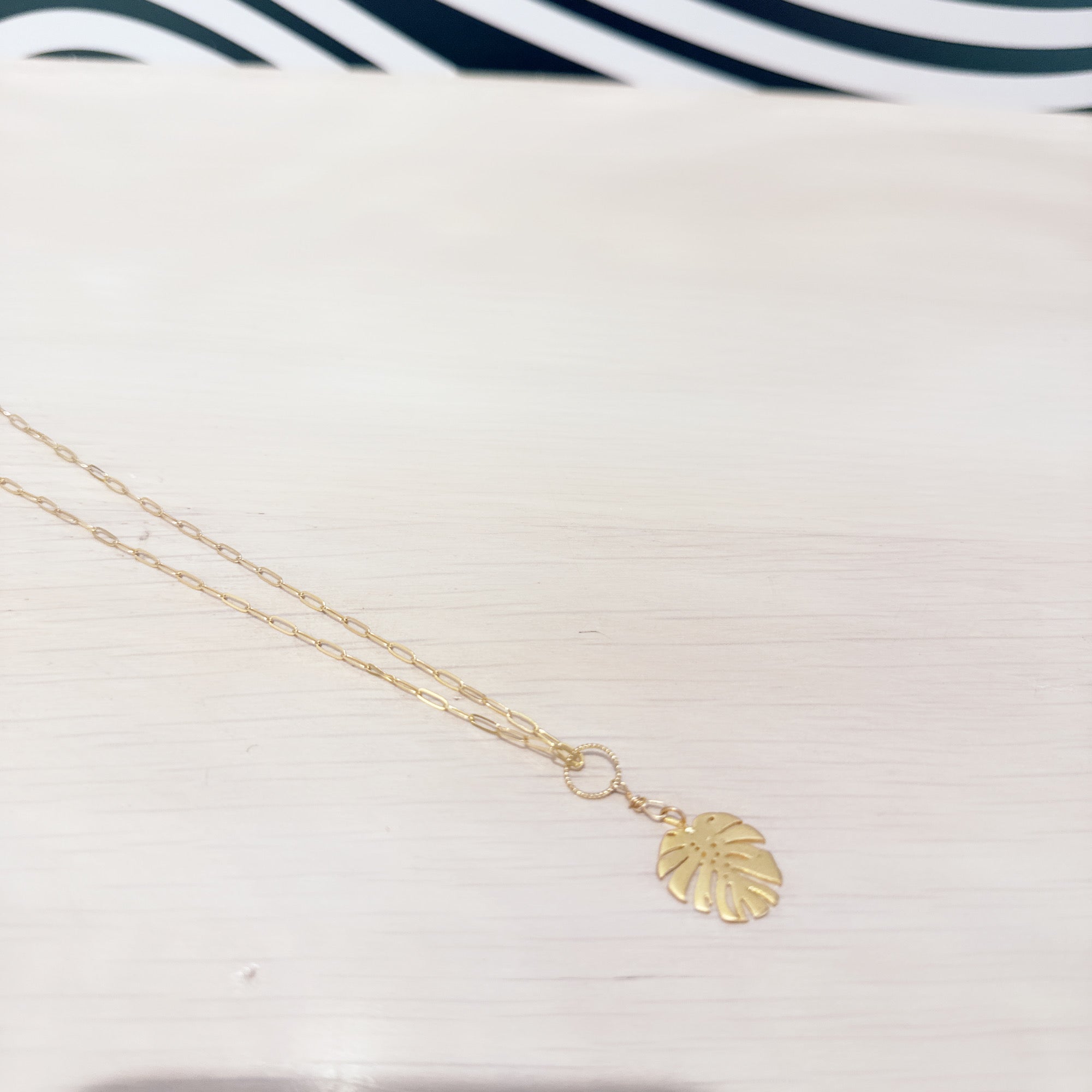 Monstera beautiful island necklace 14k gold filled necklace Hawaii