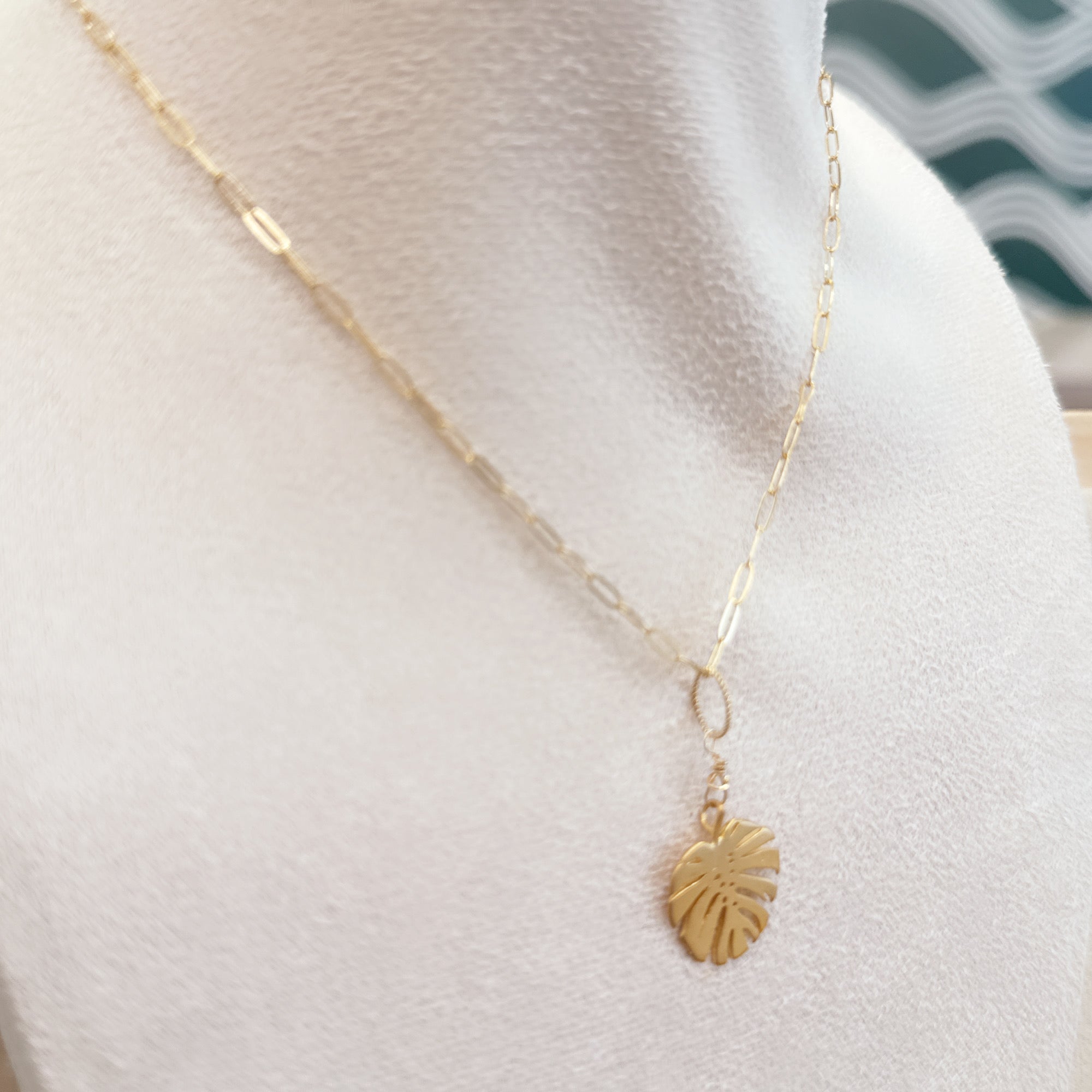 Monstera beautiful island necklace 14k gold filled necklace Hawaii